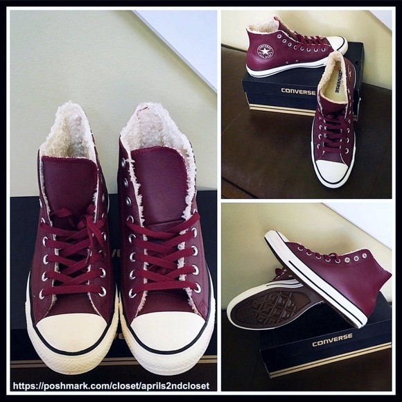 CONVERSE CHUCK TAYLOR LEATHER HIGH TOPS SNEAKERS - Picture 5 of 8